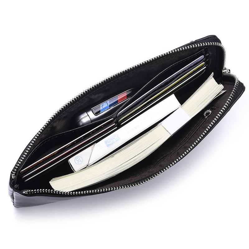 Slim Leather Zipper Wallet Clutch With Phone Holder For Men 2