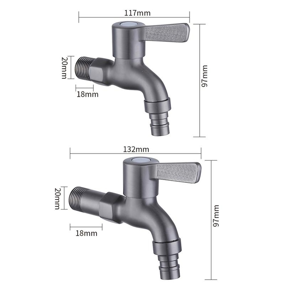 Stainless Steel Wall Mounted Bib Tap For Washing Machine Toilet Durable Leakproof Faucet 1