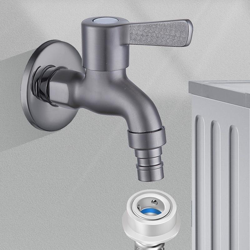 Stainless Steel Wall Mounted Bib Tap For Washing Machine Toilet Durable Leakproof Faucet 5