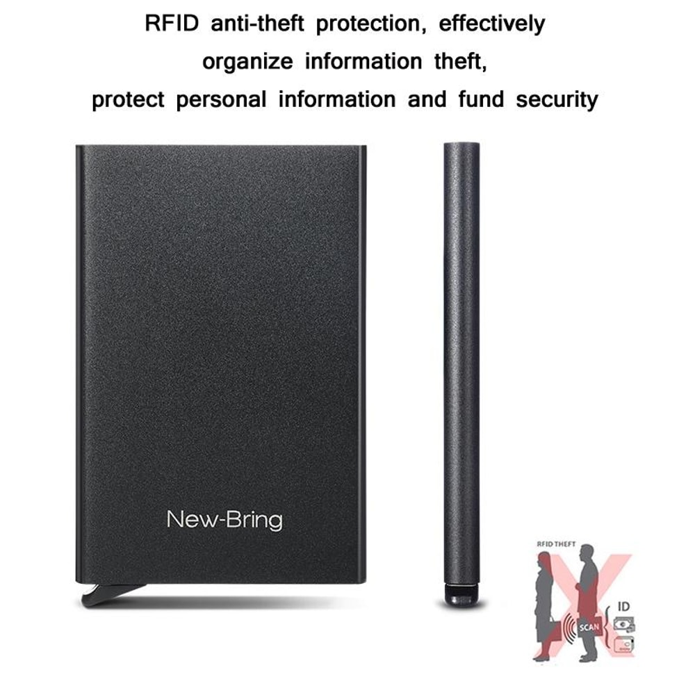 RFID Blocking Metal Wallet Slim PopUp Card Holder For Secure Everyday Carry 3