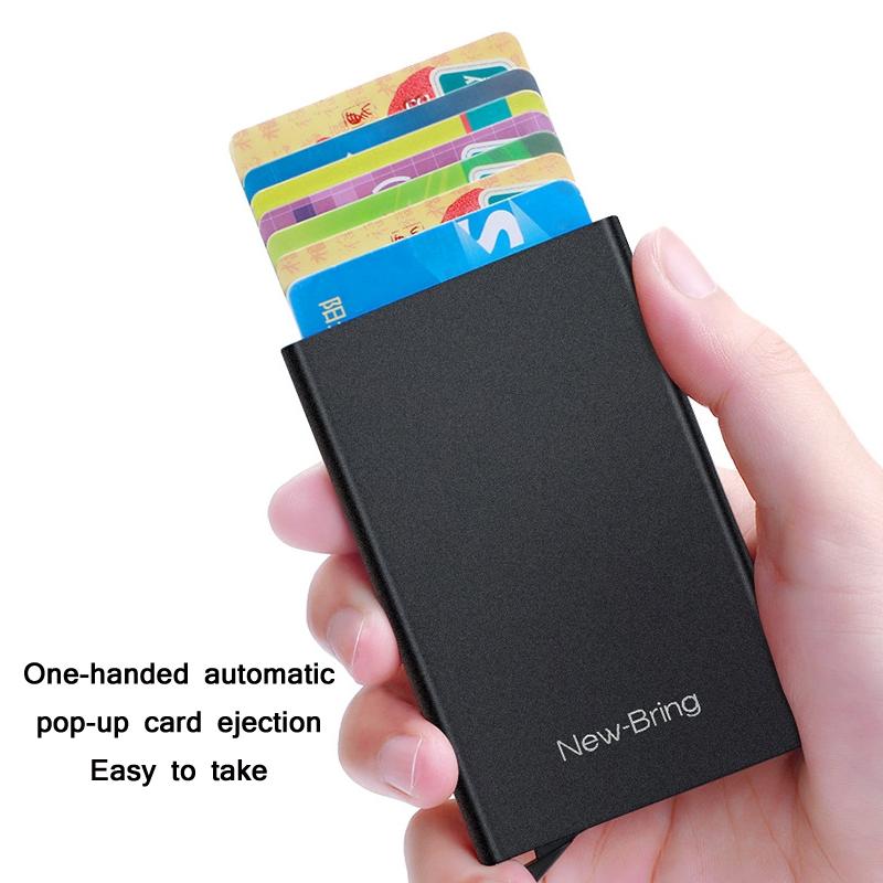 RFID Blocking Metal Wallet Slim PopUp Card Holder For Secure Everyday Carry 4