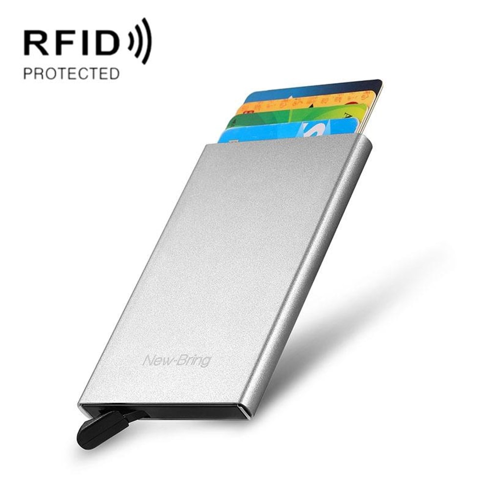 RFID Blocking Metal Wallet Slim Pop-Up Card Holder for Secure Everyday Carry