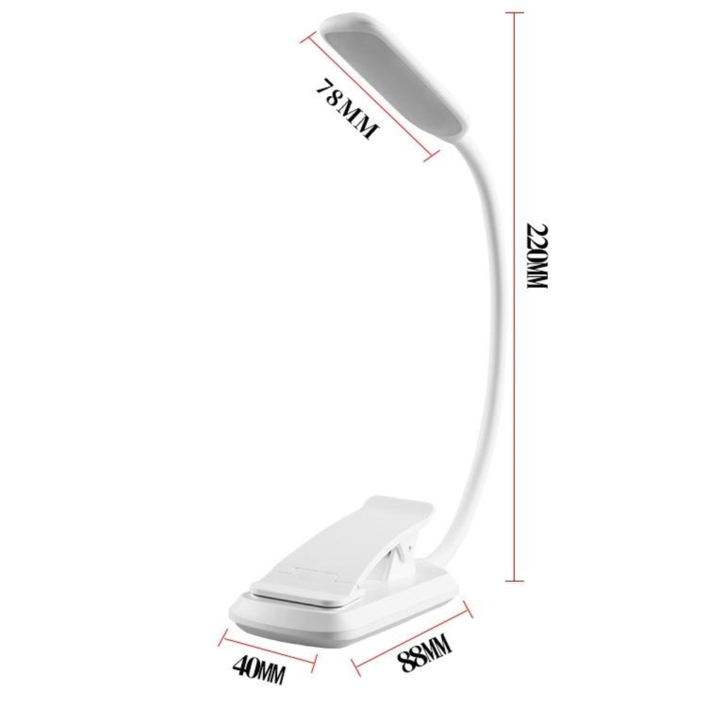 USB Rechargeable LED Book Light ClipOn Reading Lamp For Music Stand Night Reading 2