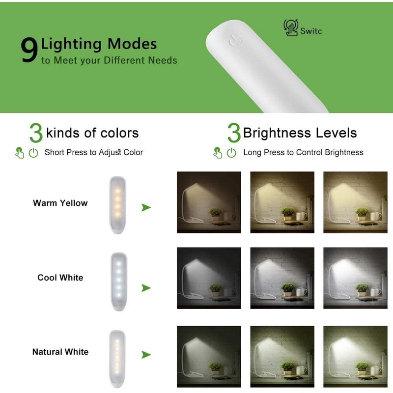 USB Rechargeable LED Book Light ClipOn Reading Lamp For Music Stand Night Reading 3
