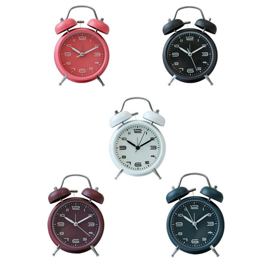 Multifunctional Bedside Alarm Clock With Night Light Metal Analog Desk Clock 1