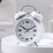 Multifunctional bedside alarm clock with night light metal analog desk clock