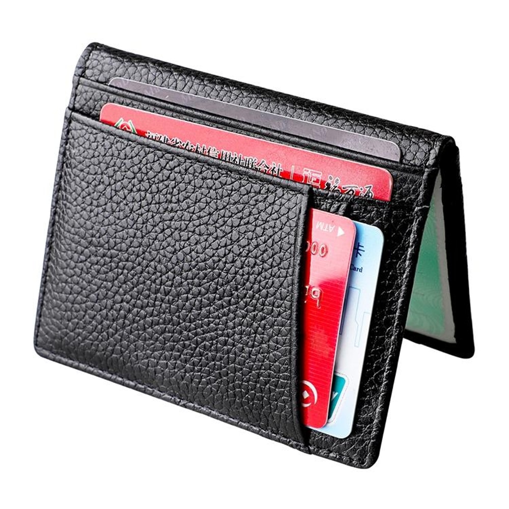 Slim Leather Card Holder Wallet RFID Certificate Organizer