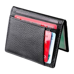 slim leather card holder wallet rfid certificate organizer