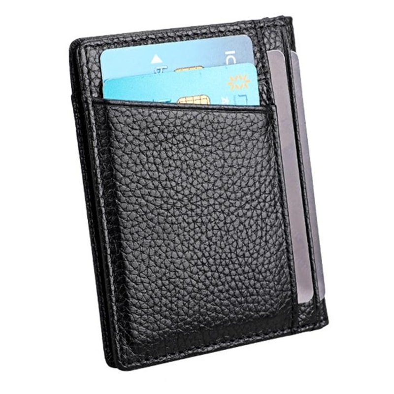 Slim Leather Card Holder Wallet RFID Certificate Organizer