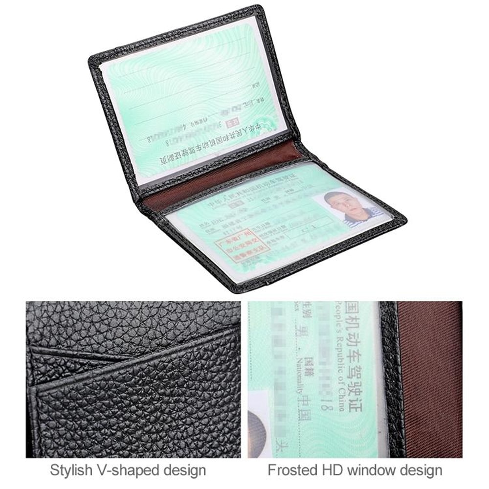 Slim Leather Card Holder Wallet RFID Certificate Organizer