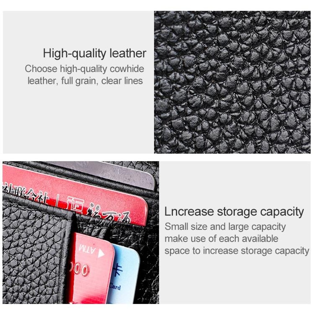 Slim Leather Card Holder Wallet RFID Certificate Organizer