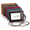 Premium RFID Blocking Leather ID Badge Holder With Lanyard Slim Card Wallet 0