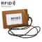 Premium RFID Blocking Leather ID Badge Holder With Lanyard Slim Card Wallet 11