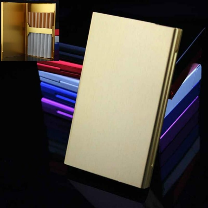 UltraThin Metal Cigarette Case Slim Aluminum Holder For Women Stylish Pocket Case 3
