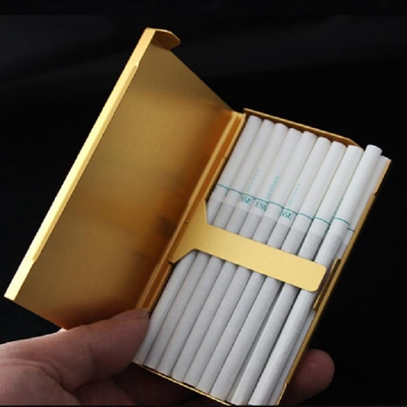 UltraThin Metal Cigarette Case Slim Aluminum Holder For Women Stylish Pocket Case 1