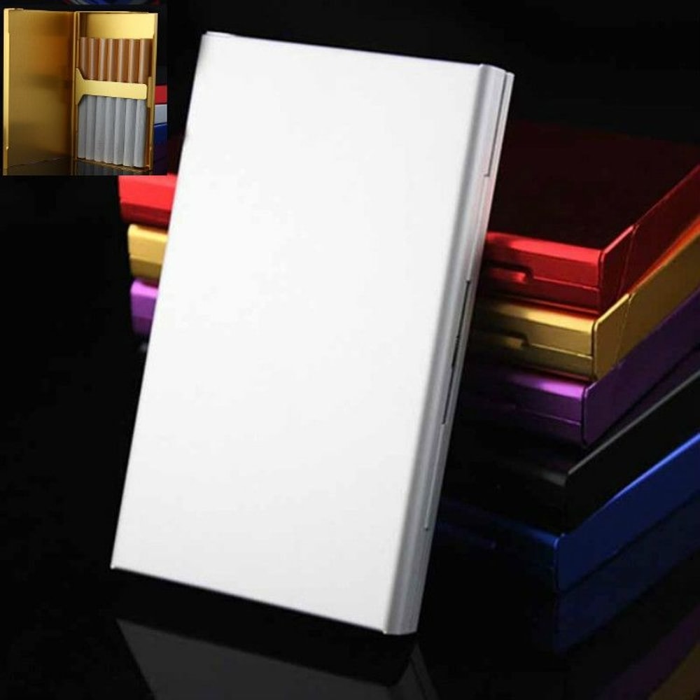 UltraThin Metal Cigarette Case Slim Aluminum Holder For Women Stylish Pocket Case 4