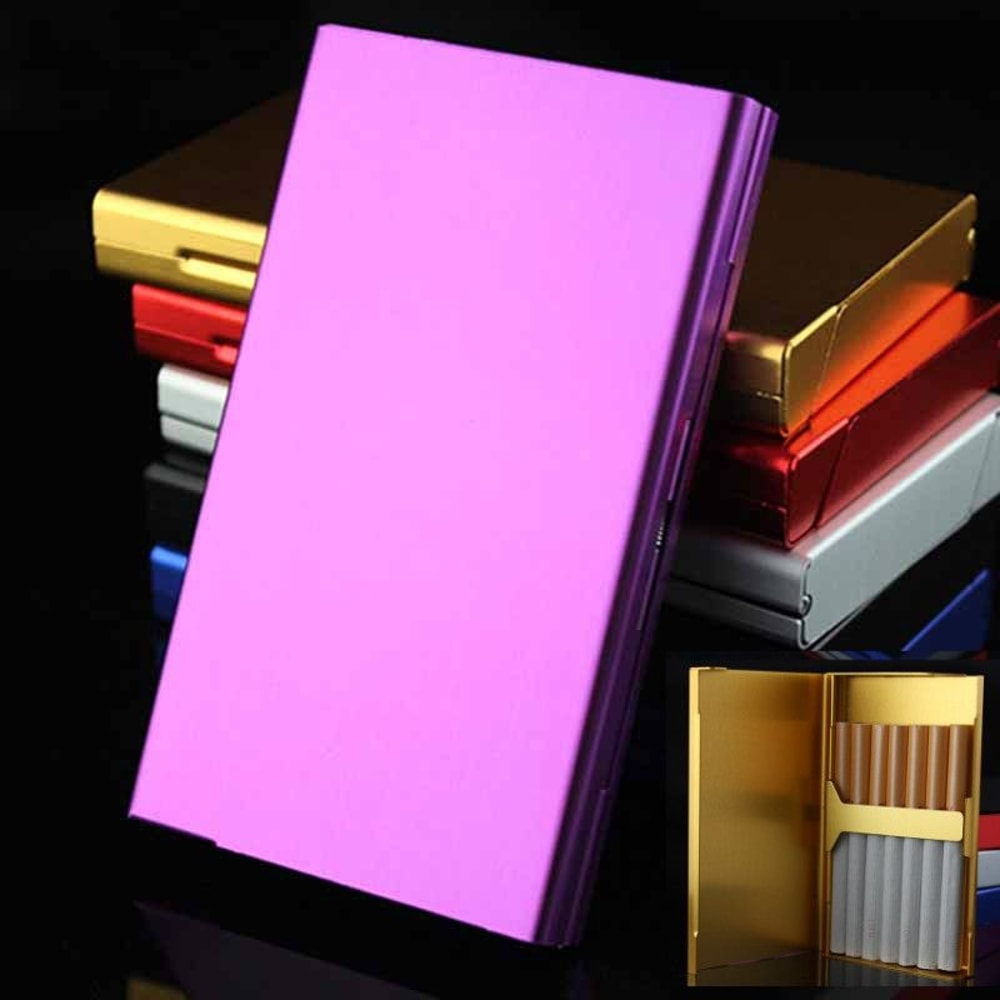 UltraThin Metal Cigarette Case Slim Aluminum Holder For Women Stylish Pocket Case 6