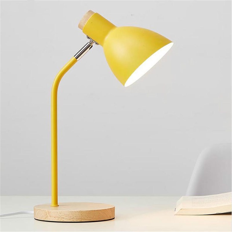 Modern Wood Metal Table Lamp With 3Color LED Dimming E27 Bedside Lamp For Reading Home Decor 5