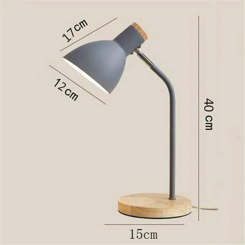 Modern Wood Metal Table Lamp With 3Color LED Dimming E27 Bedside Lamp For Reading Home Decor 3