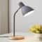 Modern Wood & Metal Table Lamp with 3-Color LED Dimming, E27 Bedside Lamp for Reading & Home Decor
