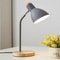Modern Wood & Metal Table Lamp with 3-Color LED Dimming, E27 Bedside Lamp for Reading & Home Decor