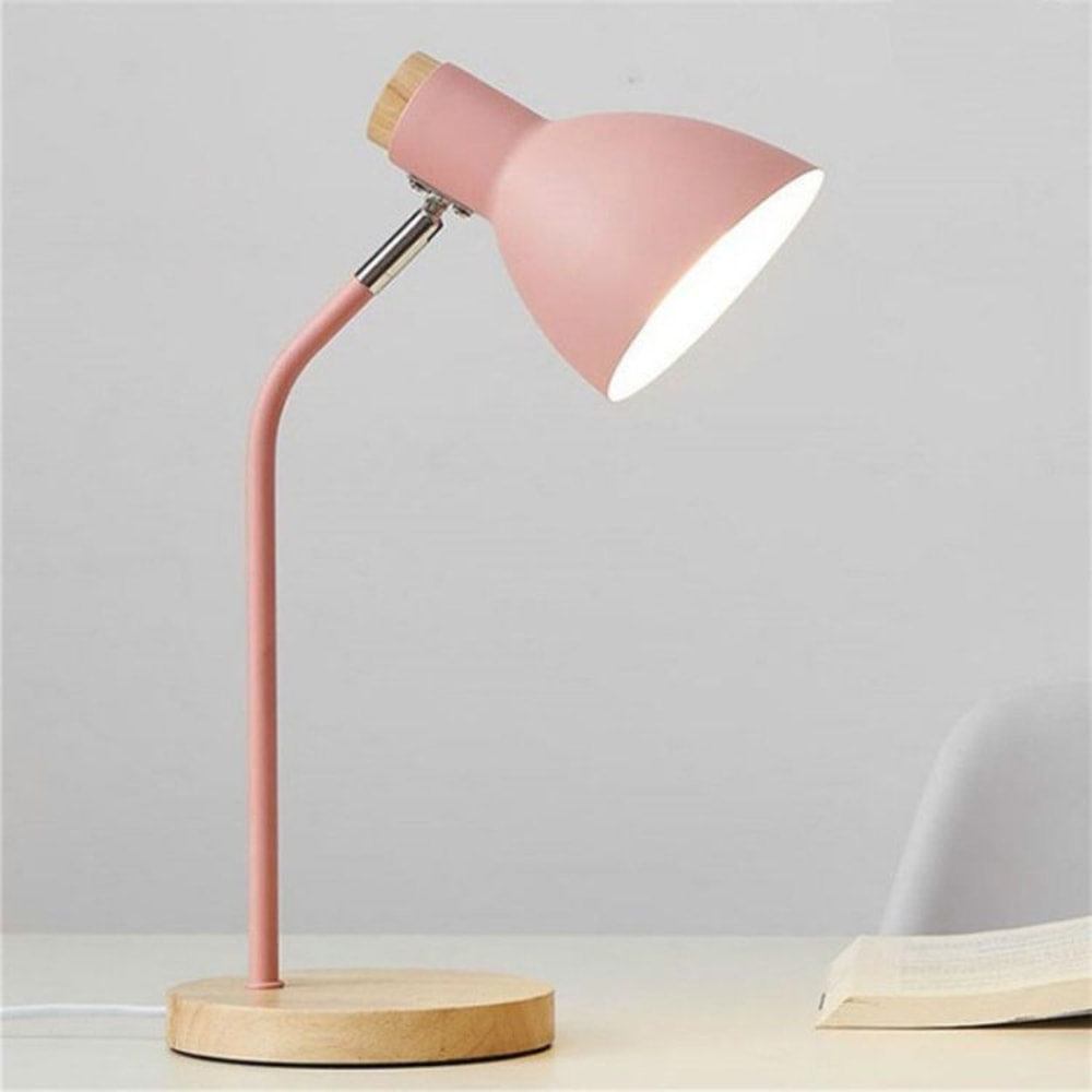 Modern Wood Metal Table Lamp With 3Color LED Dimming E27 Bedside Lamp For Reading Home Decor 8