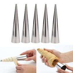 stainless steel cream horn molds set nonstick croissant cone pastry tubes for baking desserts