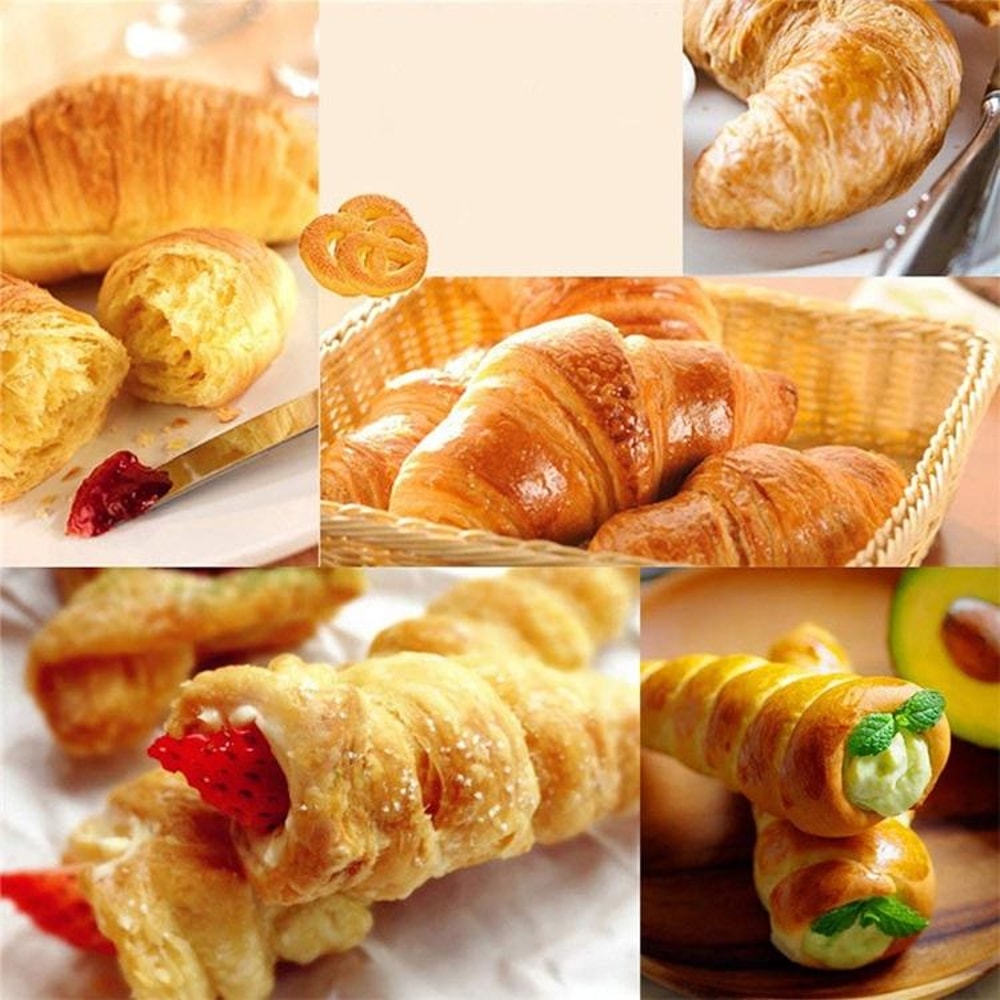 Stainless Steel Cream Horn Molds Set Nonstick Croissant Cone Pastry Tubes For Baking Desserts 6