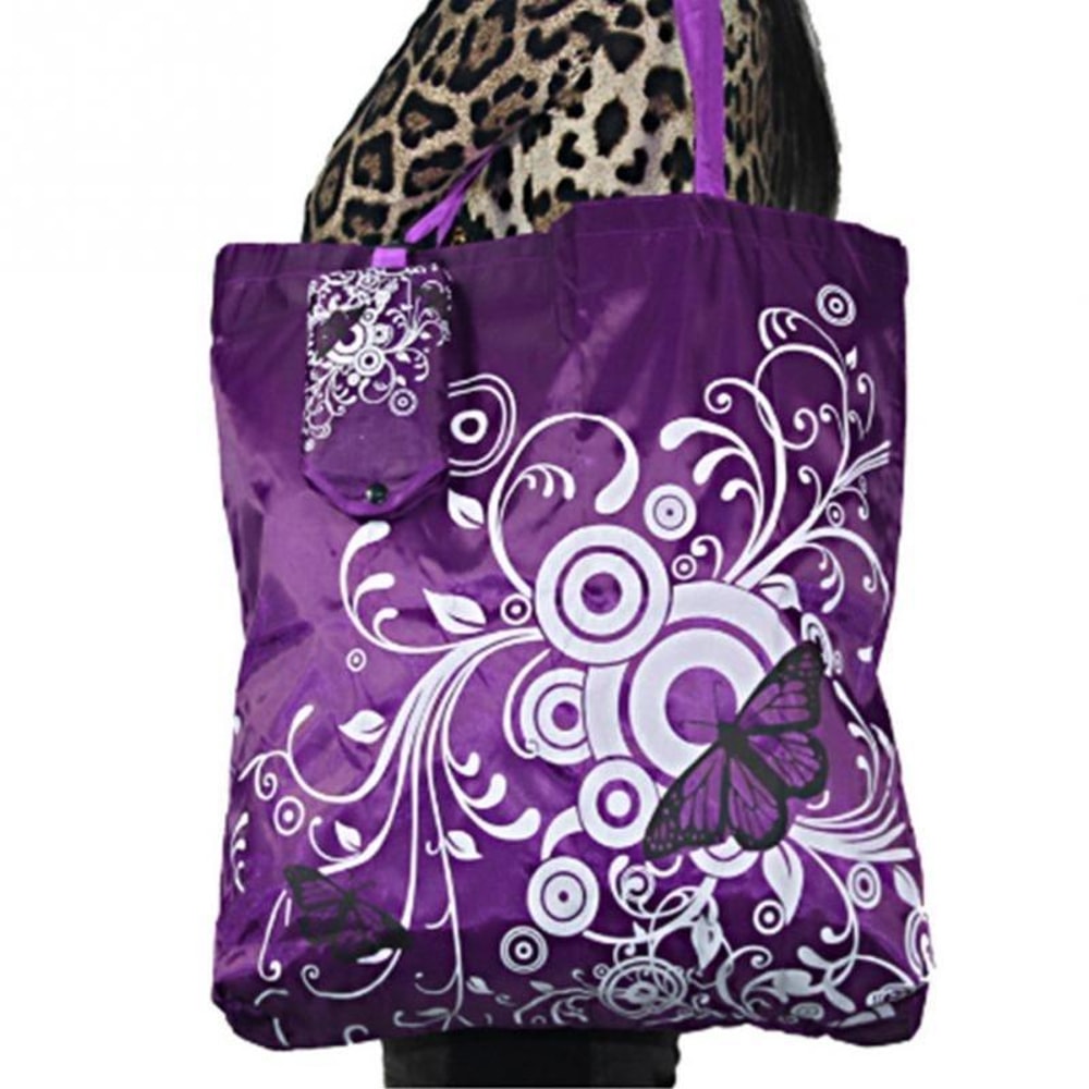 Foldable Shopping Bag Reusable Tote Compact Grocery Bag With Butterfly Design 3