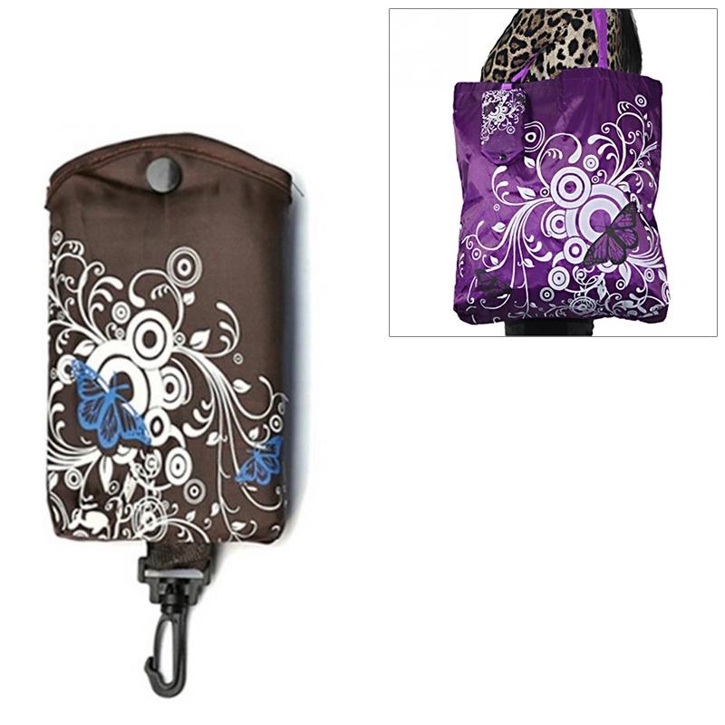 Foldable Shopping Bag Reusable Tote Compact Grocery Bag With Butterfly Design 6