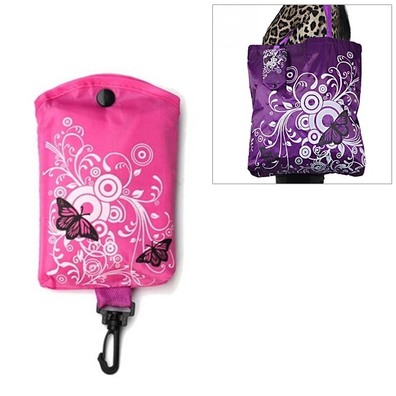 Foldable Shopping Bag Reusable Tote Compact Grocery Bag With Butterfly Design 7