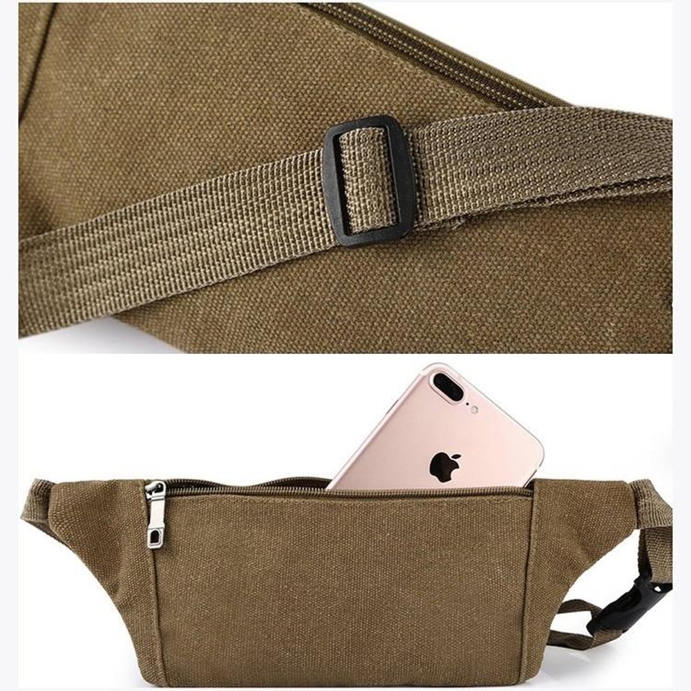 Canvas Sling Crossbody Bag Lightweight Waist Chest Pack For Travel Daily Use 6