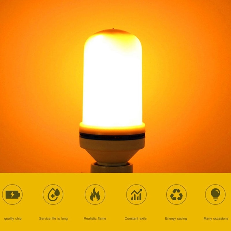 E27 LED Flame Effect Bulb 6W 3 Modes Flickering Fire Light For Cozy Home Decor 10