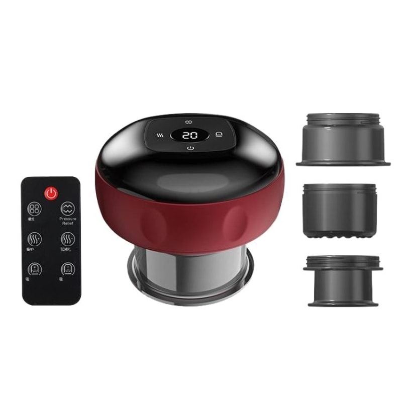 12Speed Smart Cupping Therapy Massager Set With Remote Heat Deep Tissue Recovery Kit 9