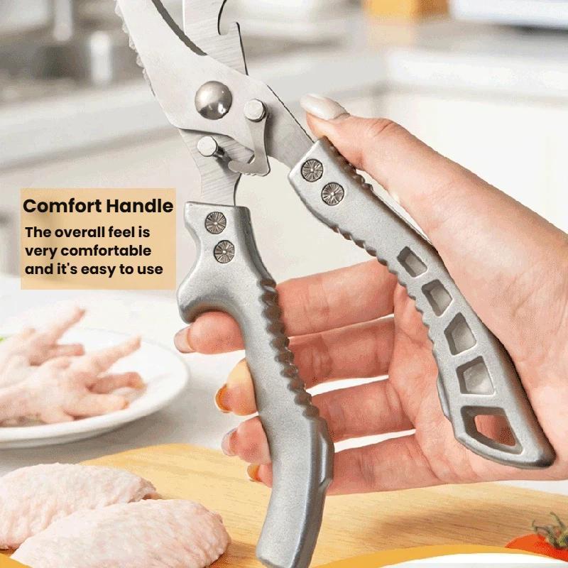 Heavy Duty Kitchen Shears Stainless Steel Chicken Bone Scissors with Safety Lock