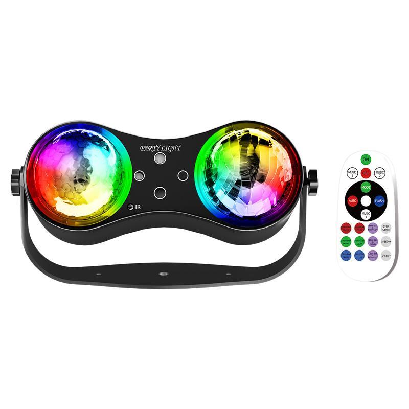 Remote Control LED Stage Light With 7Color Rotating Disco Ball For Parties Home Atmosphere 0