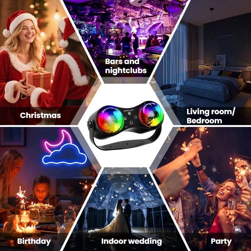 Remote Control LED Stage Light With 7Color Rotating Disco Ball For Parties Home Atmosphere 4