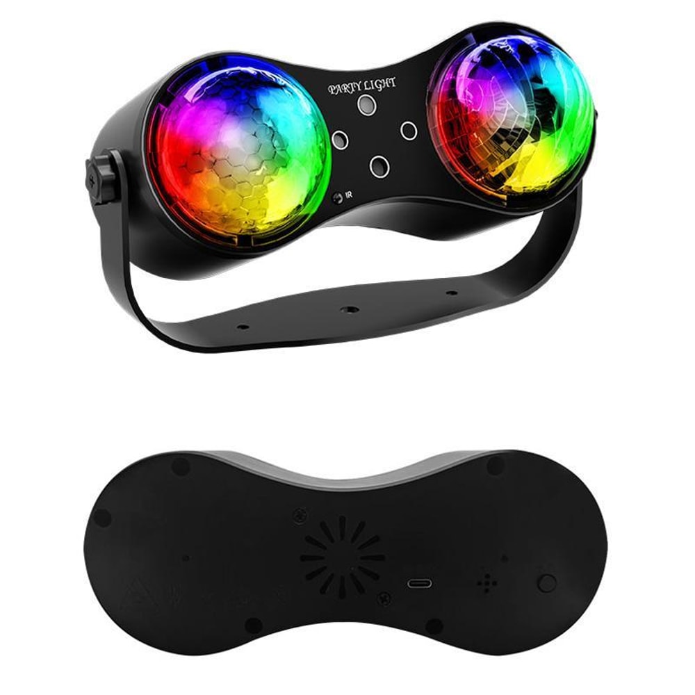 Remote Control LED Stage Light With 7Color Rotating Disco Ball For Parties Home Atmosphere 6