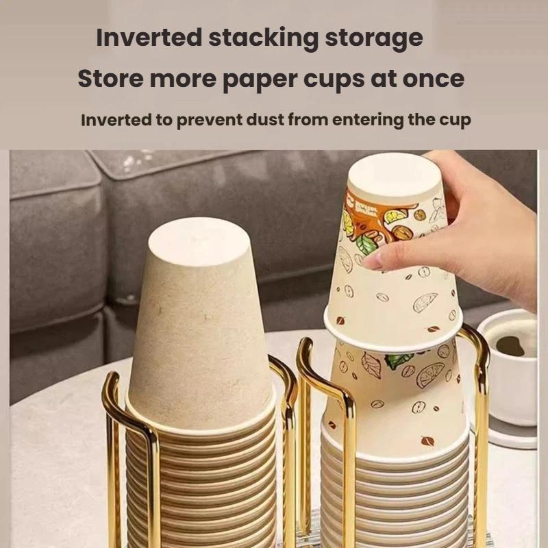 Dual Acrylic Cup Dispenser Hygienic Countertop Cup Holder Organizer 1