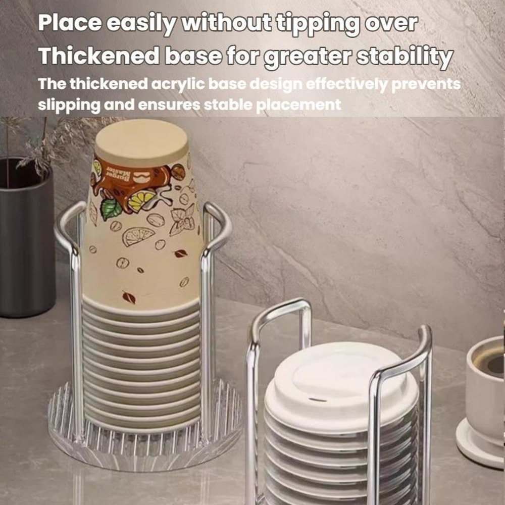 Dual Acrylic Cup Dispenser Hygienic Countertop Cup Holder Organizer 5