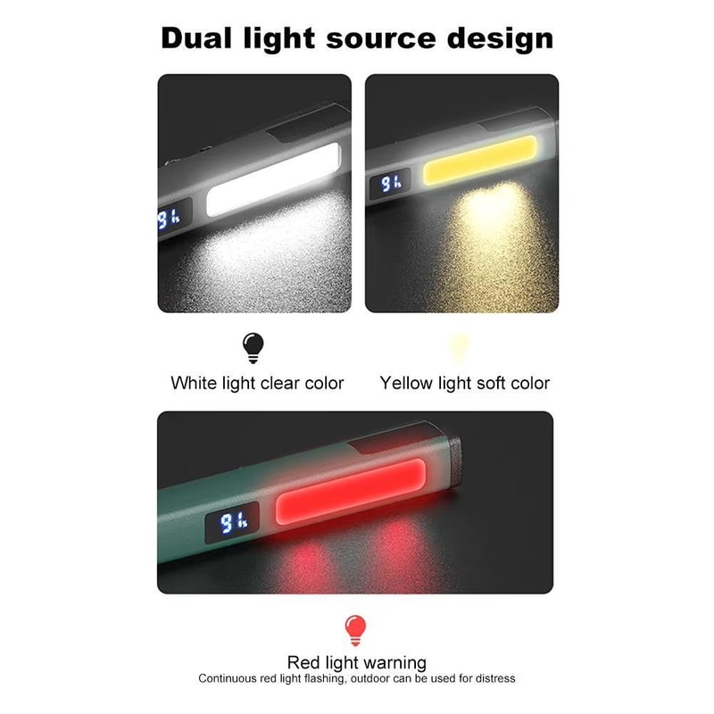 Magnetic Work Light USB Rechargeable Flashlight With Clip And Multi Mode LED For Repairs 3