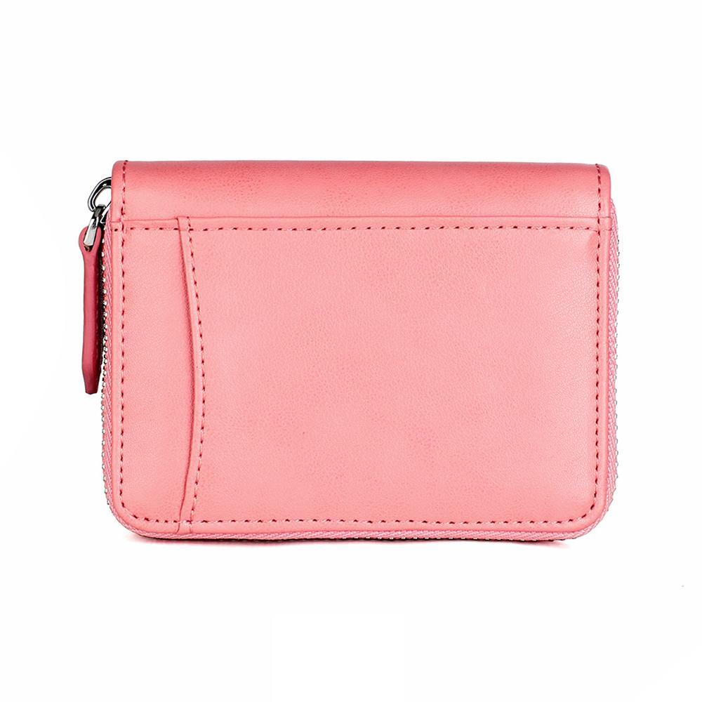 RFID Blocking Leather Zipper Wallet Organizer Compact Card Holder With Coin Storage 1