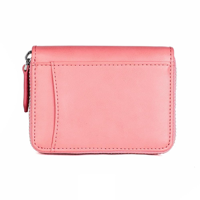 RFID Blocking Leather Zipper Wallet Organizer Compact Card Holder With Coin Storage 1