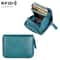 RFID Blocking Leather Zipper Wallet Organizer Compact Card Holder With Coin Storage 13