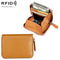 RFID Blocking Leather Zipper Wallet Organizer Compact Card Holder With Coin Storage 12