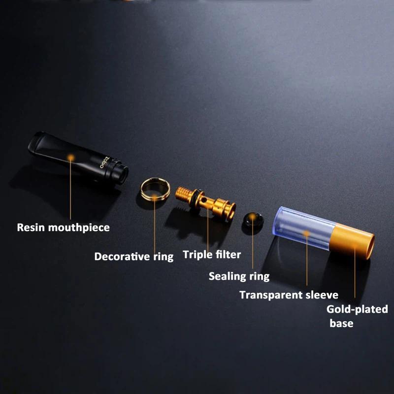 Double Filter Cigarette Holder Reusable Washable 76mm Smoking Filter Tip 2
