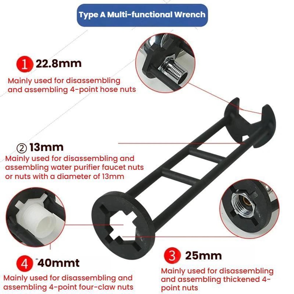 2pcs Multi Function Faucet Installation Wrench Set for Sink and Plumbing Repair