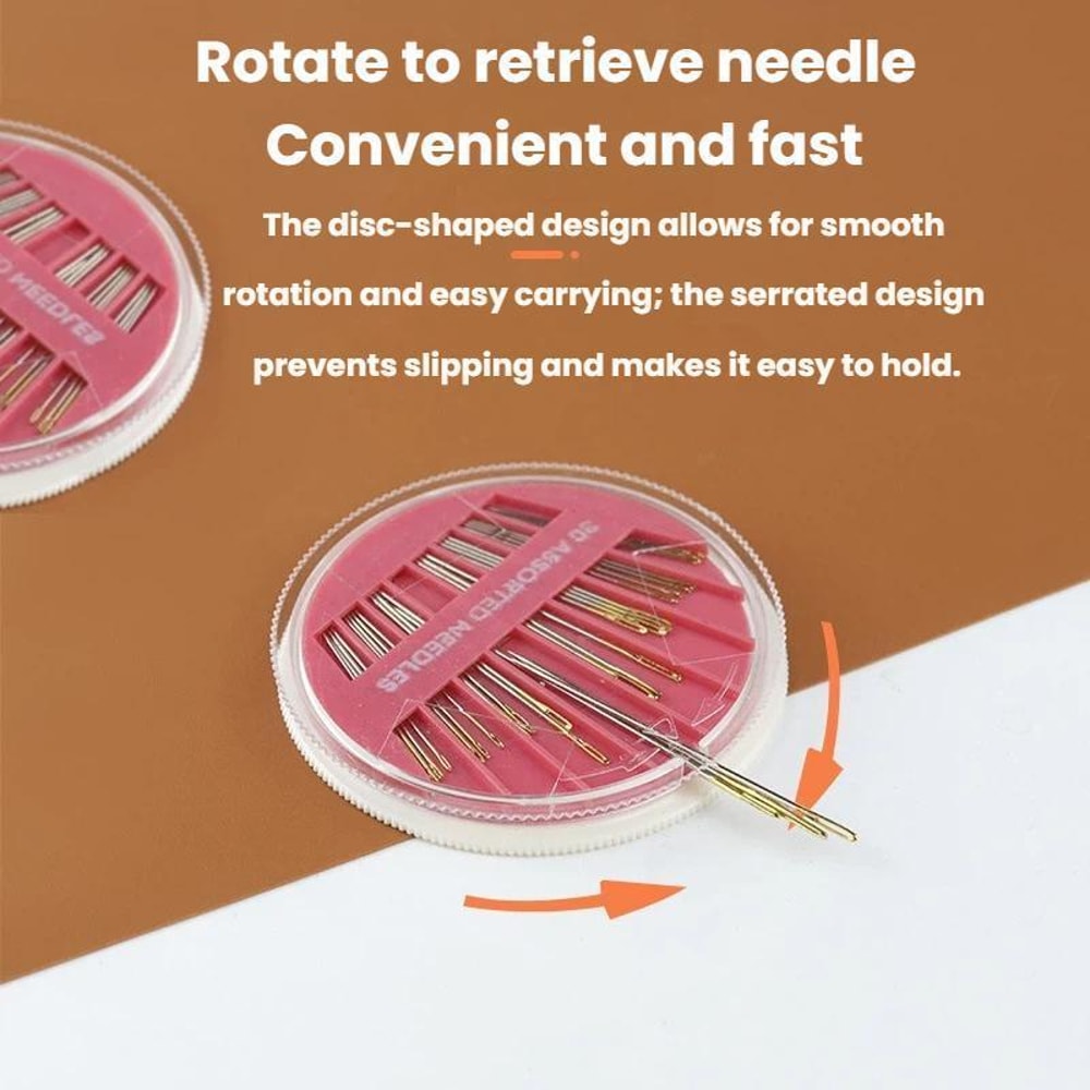 30in1 Hand Sewing Needles Set With Rotating Disc Case Portable Sewing Needle Kit For Quick Repairs 3