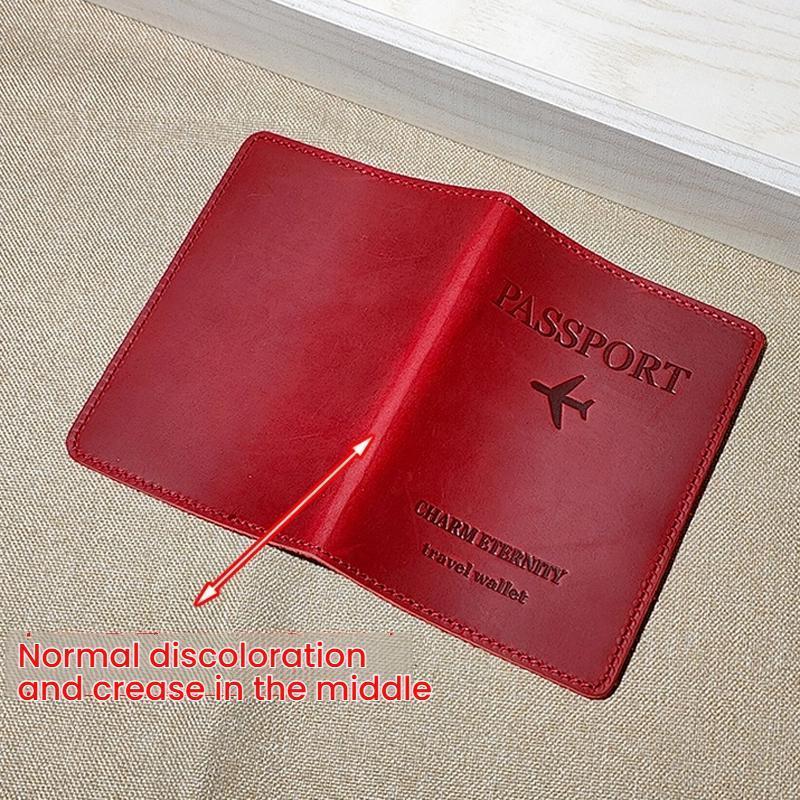 Crazy Horse Leather Passport Holder Travel Wallet RFID Document Organizer 4