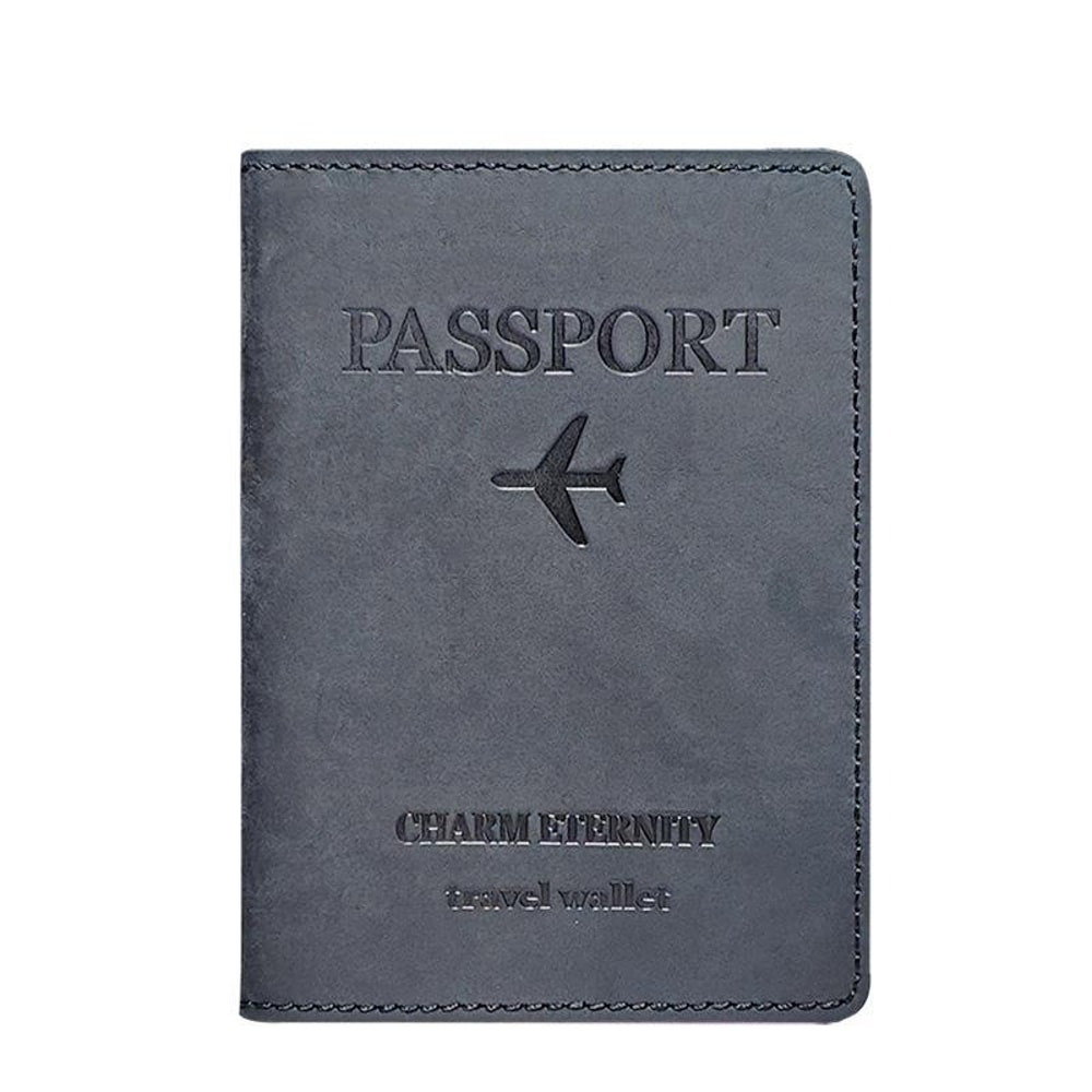 Crazy Horse Leather Passport Holder Travel Wallet RFID Document Organizer 7